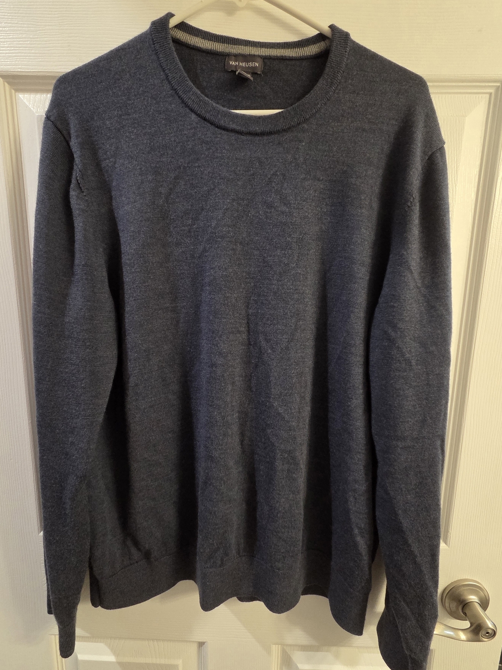 Van Heusen Men's Crewneck Sweater - Heather Dark Blue